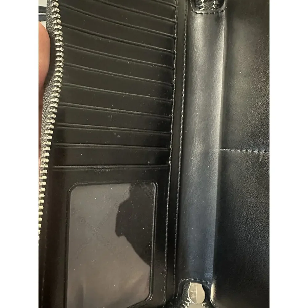 Michael Kors Jet Set Travel Wristlet Wallet Large Saffiano Leather Black NWT